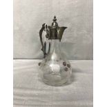 LOT OF SILVER PLATED OBJECTS including a claret jug,