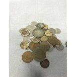 LOT OF GB AND FOREIGN COINS AND PAPER MONEY