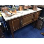 MAHOGANY MARBLE TOPPED WASH STAND