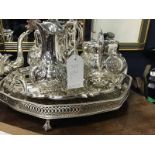 LOT OF SILVER PLATED WARE including two tea services,