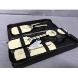 ART DECO VANITY SET IN CASE along with a gentleman's shaving kit in case and an attractive