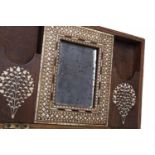 LATE 19TH/EARLY 20TH CENTURY INDIAN/BURMESE BONE INLAID WOOD BOX the lid inlaid with scrolling