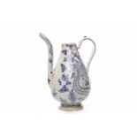 EARLY 20TH CENTURY CHINESE BLUE AND WHITE EWER with phoenix and floral design,