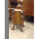 ATTRACTIVE MAHOGANY FLOOR LAMP the turned pillar on a square, serpentine shaped base,