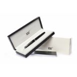 MONT BLANC GENERATION BALLPOINT PEN the black body with white metal rings, with original box,