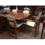 1960's RETRO TEAK STYLE DINING ROOM SUITE BY BERESFORD AND HICKS comprising: extending dining table