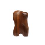 WOODEN SCULPTURE OF MODERNIST DESIGN of oviform, of a head resting upon an arm,