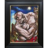 * PETER HOWSON OBE, GALLOWGATE GLADIATOR pastel, signed and dated 2014 62cm x 47cm Mounted,