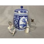 LARGE MODERN CHINESE VASE along with a Lladro figure,