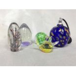 COLLECTION OF GLASS PAPERWEIGHTS also a glass perfume atomiser