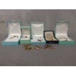 GROUP OF VARIOUS 9CT GOLD AND OTHER JEWELLERY including pendants on chains