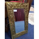 BRASS FRAMED WALL MIRROR