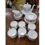 PARAGON 'ANASTASIA' TEA SERVICE comprising a teapot, sugar and cream, also six cups,
