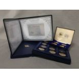 CASE OF COMMEMORATIVE CROWN SIZE COINS and other coin sets