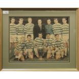 LISBON LIONS Newspaper illustration of the cup winning team with Jock Stein,