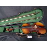 CZECH VIOLIN with two bows,