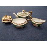LOT OF DECORATIVE CERAMICS including a Royal Crown Derby box with lid, continental tea services,
