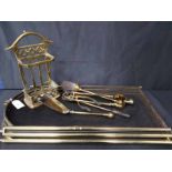 BRASS FIRE GRATE AND ACCESSORIES