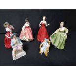 LARGE GROUP OF ROYAL DOULTON LADY FIGURES with other ceramic figures (16)