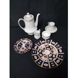 CROWN DERBY PLATE also a Royal Albert part tea service and a Paragon coffee service