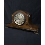 EDWARDIAN INLAID MANTLE CLOCK Movement stamped Anvill. 24.5cm high.