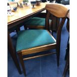 1960s TEAK DINING SUITE comprising a table and four chairs