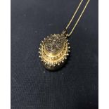 9CT VICTORIAN CHAIN WITH GILT LOCKET