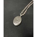 VICTORIAN SILVER LOCKET ON SILVER NECKLET CHAIN