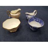 ROYAL CROWN DERBY BLUE AND WHITE PART TEA SERVICE along with Royal Albert part tea service