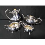 SILVER PLATED FOUR PIECE TEA SERVICE