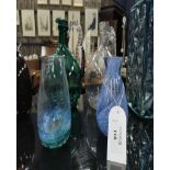 MONART STYLE BALUSTER VASE of small proportions, along with another glass vase, a larger vase,