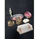 LOT OF CERAMICS including two pieces of Maling, Royal Doulton figure,