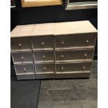 MODERN CHEST OF DRAWERS together with two chests