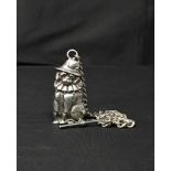 SILVER VESTA IN THE SHAPE OF A DOG ON SILVER CHAIN