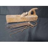 LARGE COLLECTION OF WOODWORKING TOOLS comprising moulding planes, lockpicking kit, measuring stick,