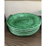 GROUP OF WEDGWOOD CABBAGE LEAF PLATES
