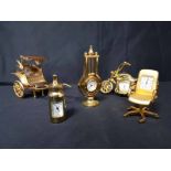 LOT OF BRASS NOVELTY CLOCKS