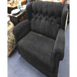 BLACK FABRIC TWO SEATER SETTEE