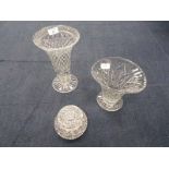 LOT OF CRYSTAL AND GLASS WARE including vases and bowls