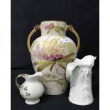 LOT OF CERAMICS COMPRISING CONTINENTAL VASE,