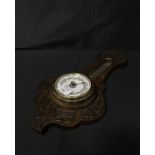 OAK CASED BAROMETER also trinket box,