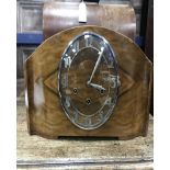 ART DECO WALNUT MANTEL CLOCK with chiming movement