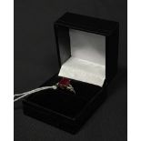 9CT GOLD RUBY AND DIAMOND RING