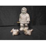 CANADIAN ESKIMO SCULPTURE with two seals
