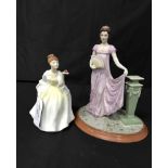 THREE ROYAL DOULTON FIGURES along with two other figures