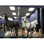 LOT OF HORSE AND OTHER ANIMALS FIGURES including Royal Doulton and Beswick dogs