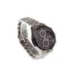 GENTLEMAN'S TAG HEUER CARRERA STAINLESS STEEL AUTOMATIC CHRONOGRAPH WRIST WATCH the round black