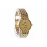 LADY'S LONGINES NINE CARAT GOLD MANUAL WIND COCKTAIL WATCH the round gold coloured dial with