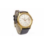 GENTLEMAN'S OMEGA DE VILLE GOLD PLATED QUARTZ WRIST WATCH the round white dial with applied gold