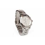 LADY'S TAG HEUER LINK CHRONOGRAPH STAINLESS STEEL QUARTZ WRIST WATCH the round mother of pearl dial